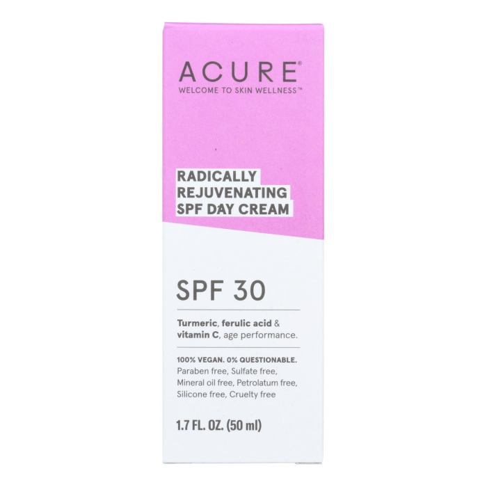 Acure – Spf 30 Day Cream – Radically Rejuvenating – 1.7 Fl Oz. – QM Distributors